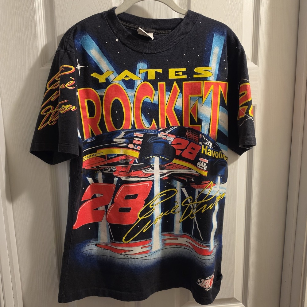 Ernie Irvan Robert Yates Rocket Nascar All Over Print T-Shirt M Vintage 90s